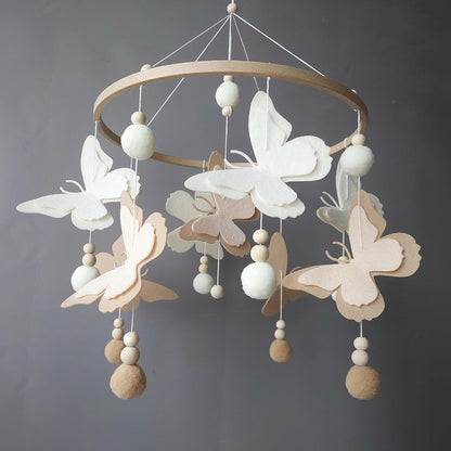 Butterfly mobile Crib mobile for girls Boho baby mobile over crib Baby girl nursery decor