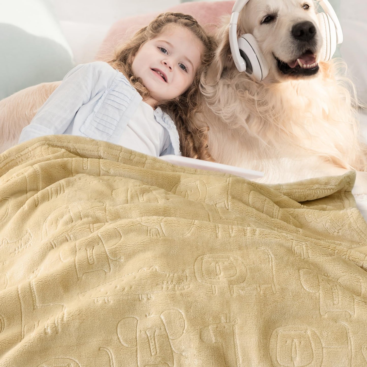 BORITAR Woodland Animal Baby Blanket for Boys Girls Ultra Soft Fleece Warm and Lightweight Blankets for Infant Toddler Newborn, 30x40 Inch, Sage Green