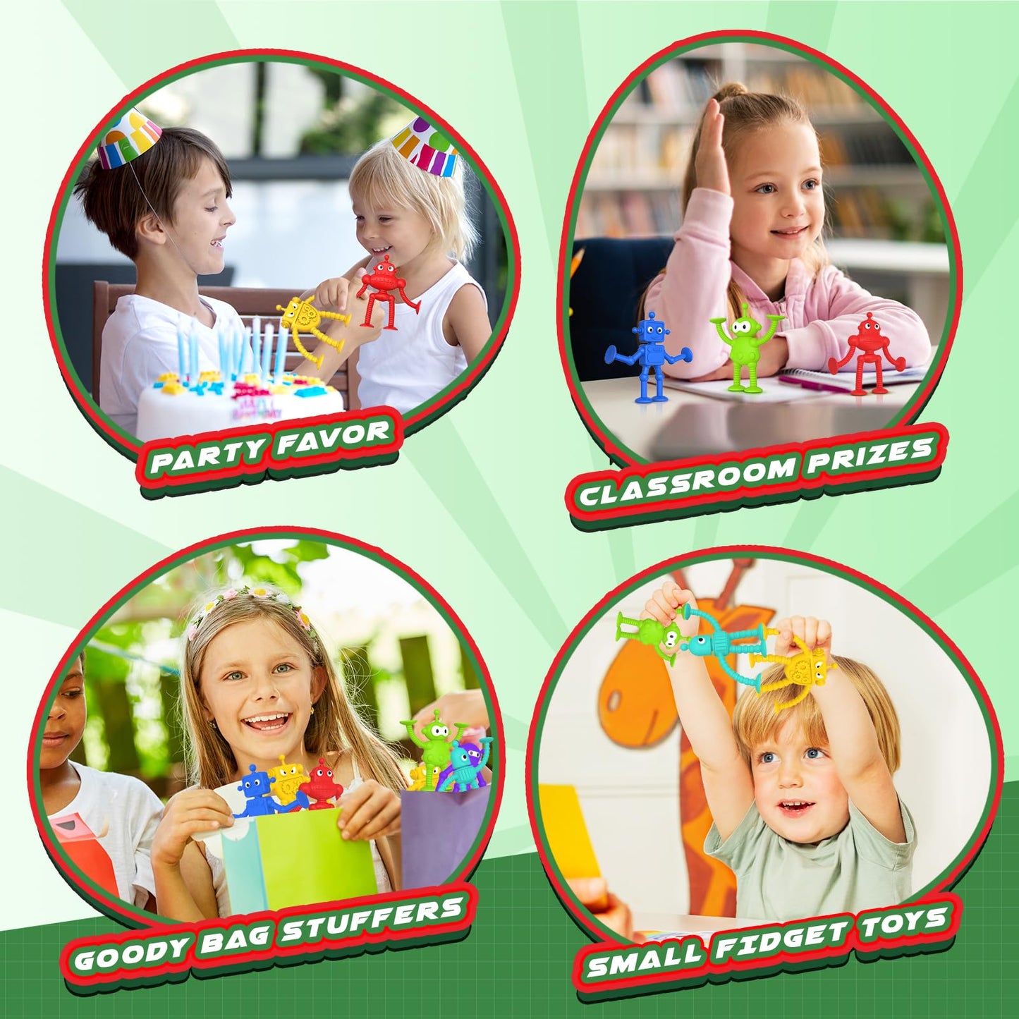 Baby Bath Toys Suction Toy: No Hole Bath Toy for Baby Toddlers - Kids Mini Sensory Fidget Suction Cup Toys for Boys Girls - Window Building Toy Travel Essentials Road Trip Activities for Kids Gifts