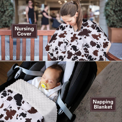 Rquite Car Seat Cover Baby, Carseat Covers Baby Boy, Minky Infant Car Seat Cover Winter, Peekaboo Opening Car Seat Canopy, Multi-use Baby Carrier, Stroller, Nursing Cover, Minky Blanket, Dinosaur