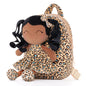 Gloveleya Toddler Backpack Baby Ballerina Girl Gifts Plush Curly Hair Ballet Backpack - Black Blonde 9 inches