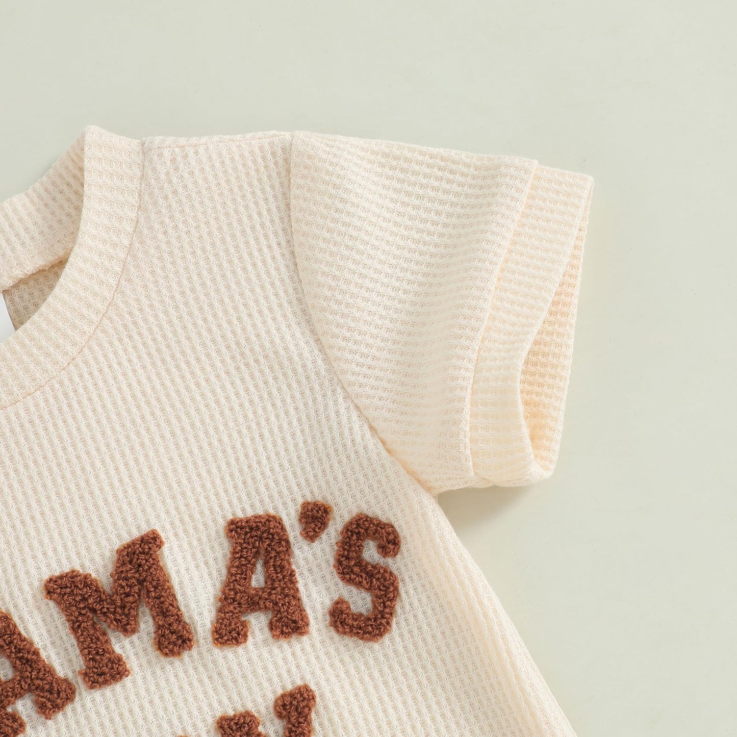 MERSARIPHY Newborn Baby Boy Summer Clothes Mama's Boy Little Dude Short Sleeve Romper Shorts Set Infant Waffle Knit Outfit
