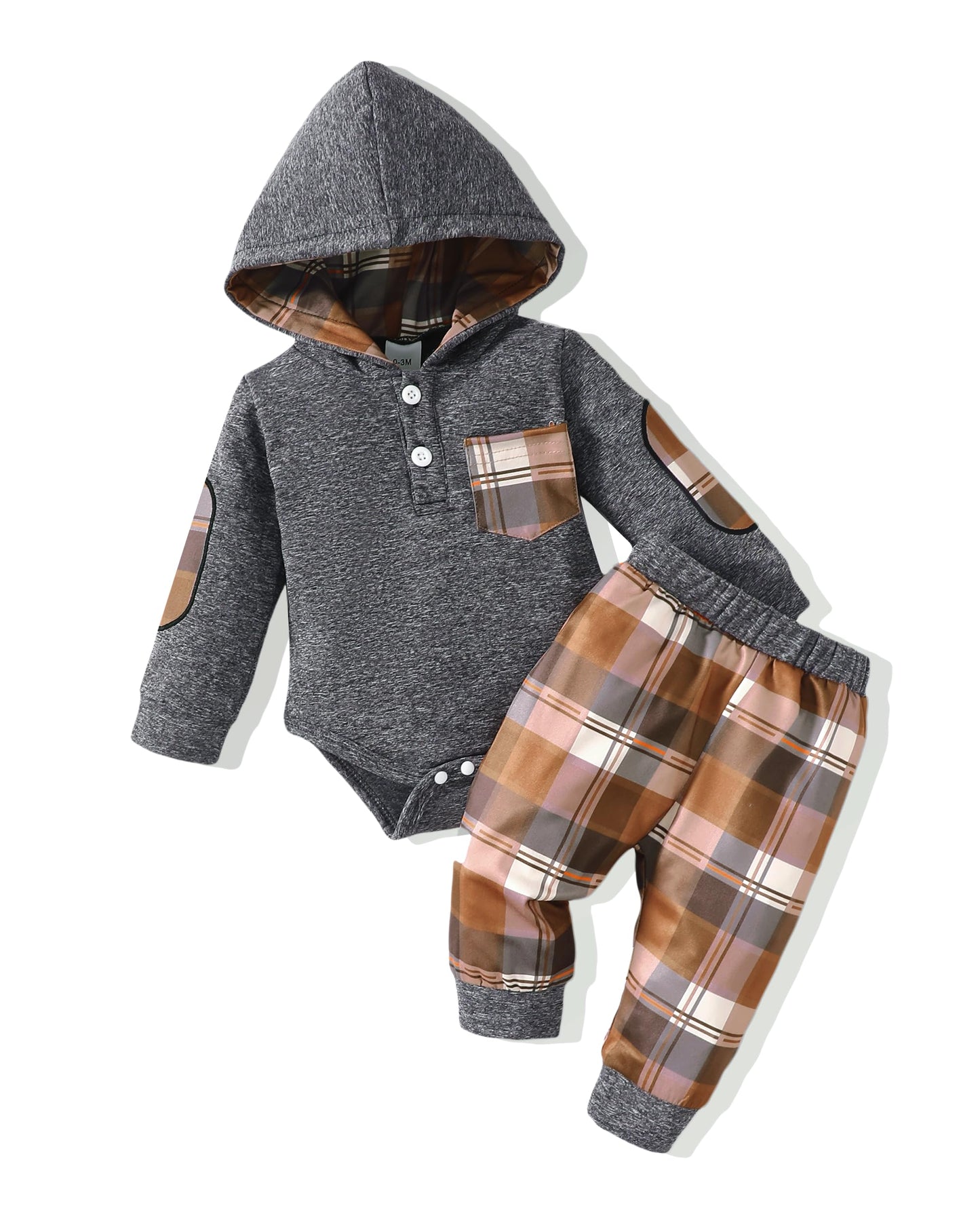 Renotemy Newborn Baby Boy Clothes Infant Boy Outfits Baby Hoodie Romper Fall Winter 0 3 6 9 12 18 Months Baby Clothes for Boy