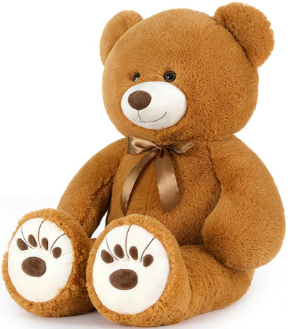 Muiteiur 49 inch Giant Teddy Bear Stuffed Animal, Big Bear Plush with Big Footprint, Great Gift for Party Decorations (Brown)
