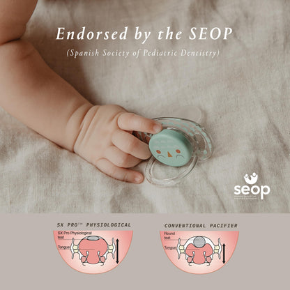Suavinex Bonhomia SX PRO Physiological Pacifier, Supports Breastfeeding Babies, Pacifiers 18+ Months, 2 Pack Baby Pacifier, Baby Accessories, (Pink/Beige)