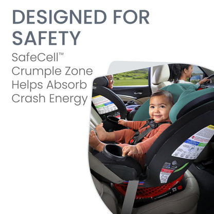 Britax One4Life Convertible Infant Car Seat, 10 Years of Use from 5 to 120 Pounds, Converts from Rear-Facing to Forward-Facing Booster Seat, Machine-Washable Fabric, Glacier Graphite