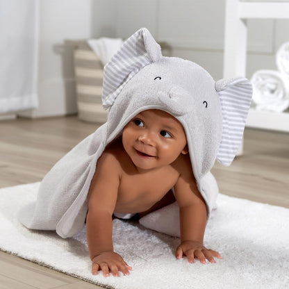 Gerber Baby 4 Piece Animal Character Hooded Towel and Washcloth Set, Brown Lion, One Size