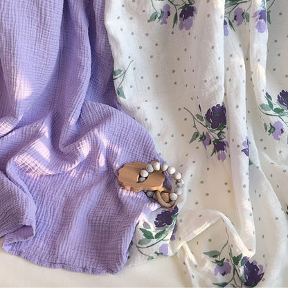 Swaddle Baby Blanket: Waffle Blanket with Satin Strim - Soft Breathable Toddler Blanket for Nursing Cover - Cotton Crib Blanket for Naptime（Cream）
