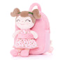 Gloveleya Toddler Backpack Baby Ballerina Girl Gifts Plush Curly Hair Ballet Backpack - Black Blonde 9 inches