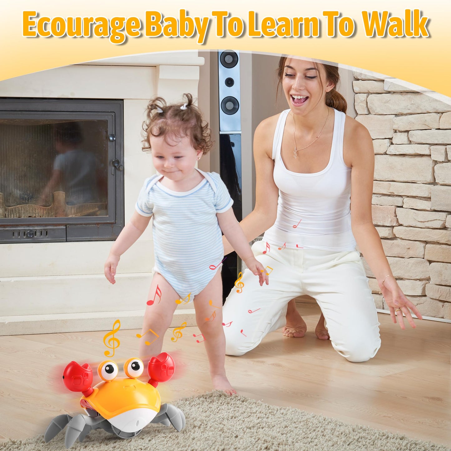Crawling Crab Baby Toy Infant: Tummy Time Toys for Babies 3 6 9 12 18 24 36 Months, Walking Dancing Sensing Crab for Toddler 1 2 3 4 Year Old, 1st Music Birthday Gifts for Boys Girls