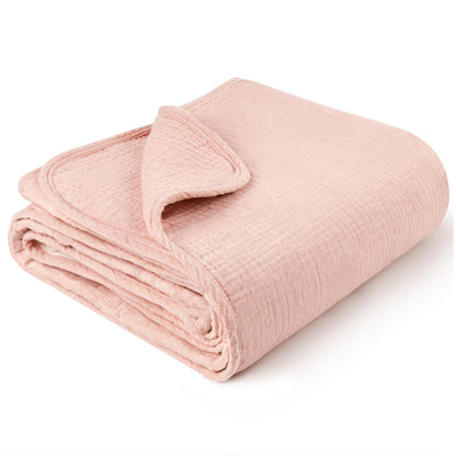 Konssy Muslin Baby Blankets for Girls Boys, 100% Cotton Crib Blanket for Infant Toddler, Super Soft and Lightweight Nursery Swaddling Wrap 40"x36" (Floral)
