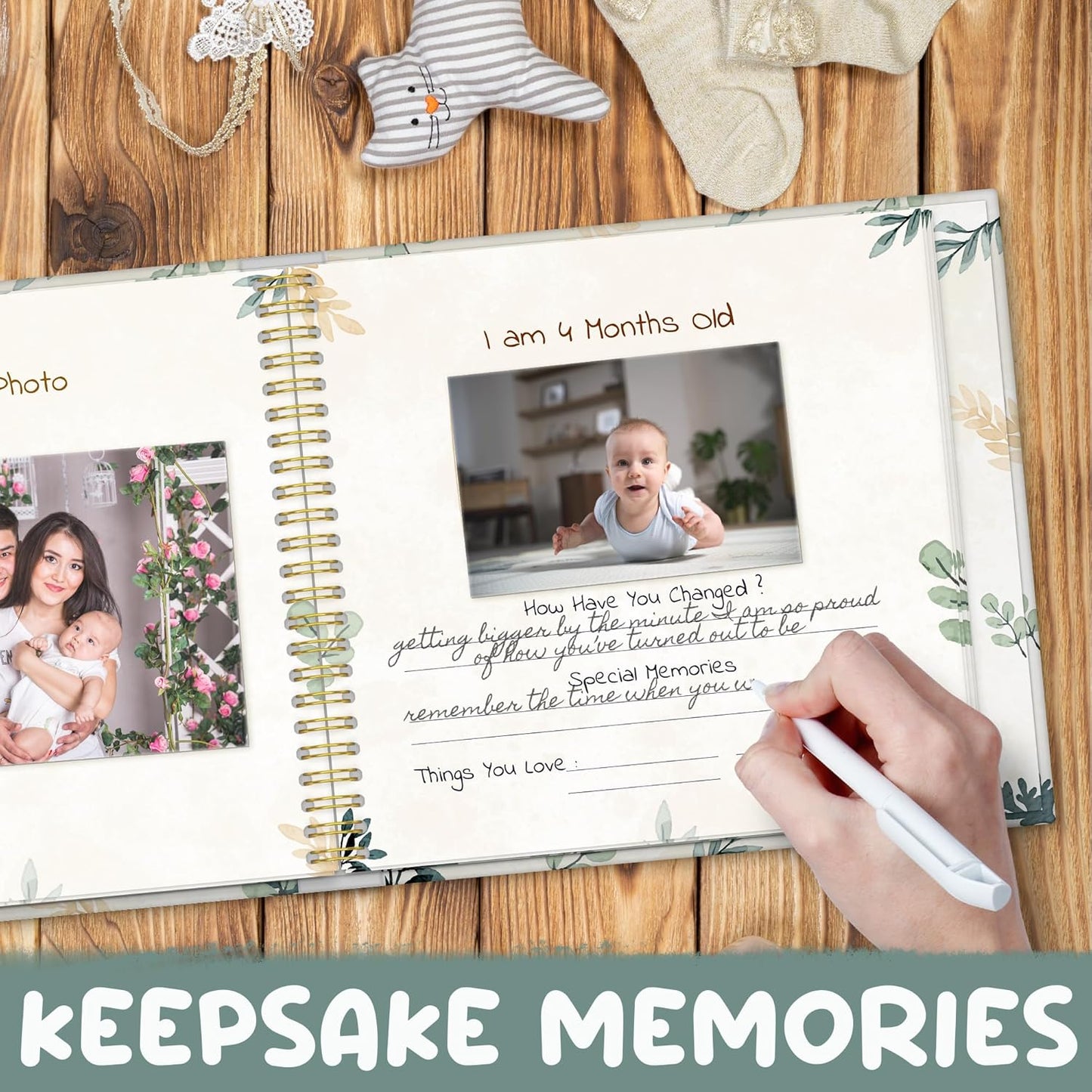 Baby Milestone Stickers, Baby Milestone, New Born Memory Book, Neutral Baby Animal Design, Baby Album And Memory Book.