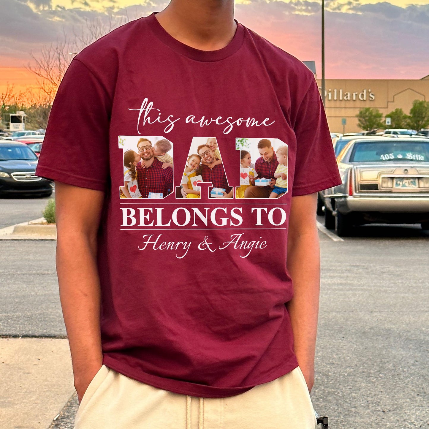 Personalized Fathers Day Shirts for Dad, Grandpa Shirt with Grandkids Names, Gifts for Dad Hunting Fishing