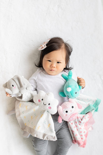 Pearhead Cloud Security Blanket, Soft Baby Lovey for Babies, Snuggle Toy Stuffed Animal, Newborn Infant and Toddler Security Toy, Baby Boy or Baby Girl Lovie, New Baby Gift, White Cloud Lovey