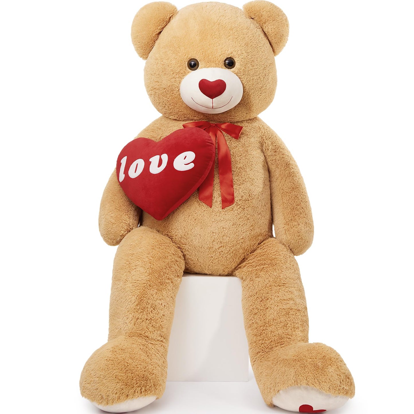 MorisMos Smile Giant Teddy Bear, 51inch Large Stuffed Bears with Big Footprints, Big Stuffed Animals Cuddly Plush Gifts for Girlfriends, Boyfriend, Dark Brown