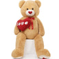 MorisMos Smile Giant Teddy Bear, 51inch Large Stuffed Bears with Big Footprints, Big Stuffed Animals Cuddly Plush Gifts for Girlfriends, Boyfriend, Dark Brown