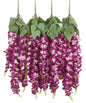 Duovlo Silk Wisteria Flower Artificial 2.13 Feet Hanging Wisteria Vine Fake Flower Bush String Home Party Wedding Decoration,Pack of 4 (Pink)
