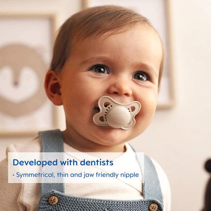 MAM Original Matte Baby Pacifiers, Binky for Boys 0-6 Months, BPA-Free Silicone Nipple, Easy to Clean, Best for Newborn Babies, Developed with Medical Experts, 2 Count Binkies with Sterilizer Case