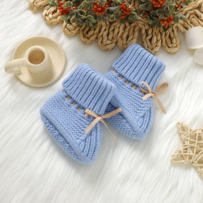 mimixiong Baby Booties Newborn Infant Sock Shoes Hand Knitting Crochet Boy and Girl Cozy Shoes