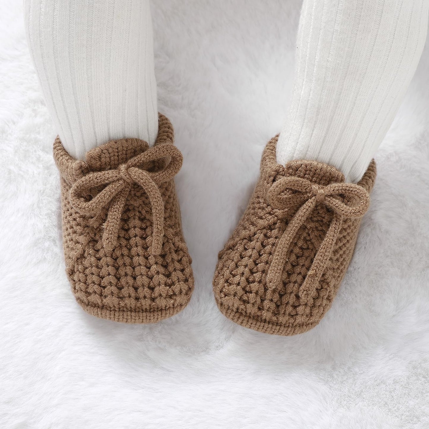 DovFanny Baby Booties Newborn Baby First Shoes Cozy Warm Knit Soft Booties for Toddler Infant Boy Girl
