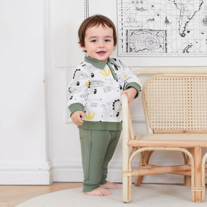 MA&BABY Toddler Boys Clothes Dinosaur Print 6 12 18 24 Months 3T 4T Outfits Long Sleeve Pullover Jogger Pant 2PC Sets