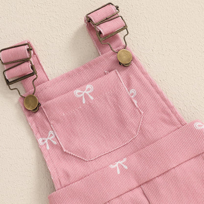 Adobabirl Baby Girl Summer Clothes Ribbed Short Sleeve Romper Bow Print Overalls Shorts Set Infant Cute Summer Outfits