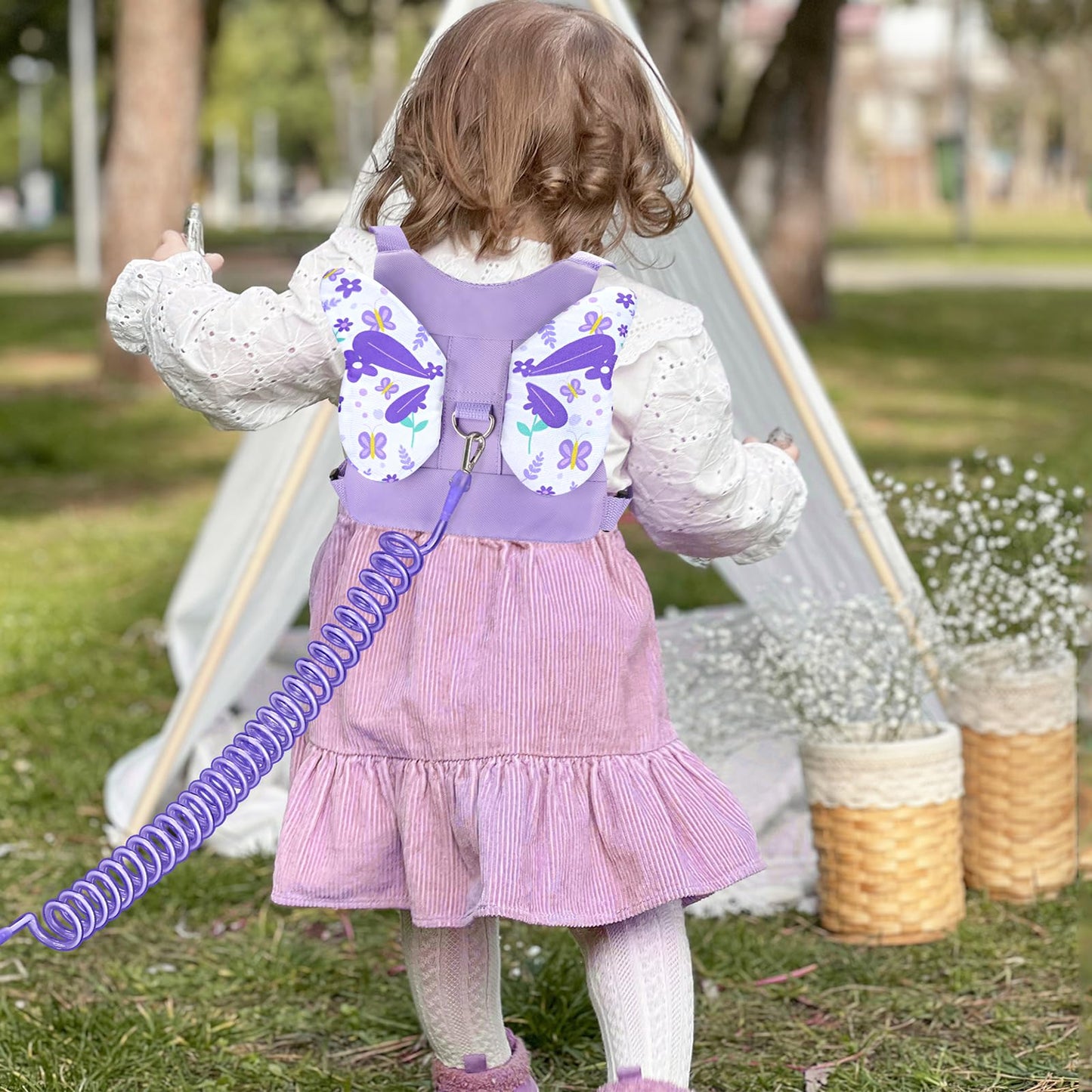 Accmor 3 in 1 Toddler Harness Leashes + Anti Lost Wrist Link, Kids Harness Children Leash for Girls, Child Anti Lost Leash Baby Cute Harness Belt Strap Hold Kids Close While Walking