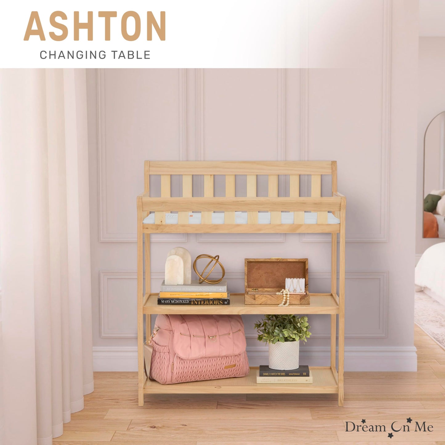 Dream On Me Ashton Changing Table, Natural, 34x20x40 Inch (Pack of 1)