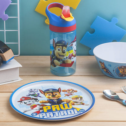 Zak Designs 5-Piece Dinnerware Set, Baby Shark - Durable Plastic & Stainless Steel - Includes Water Bottle, 8-Inch Plate, 6-Inch Bowl, Fork & Spoon - Suitable for Kids Ages 3+