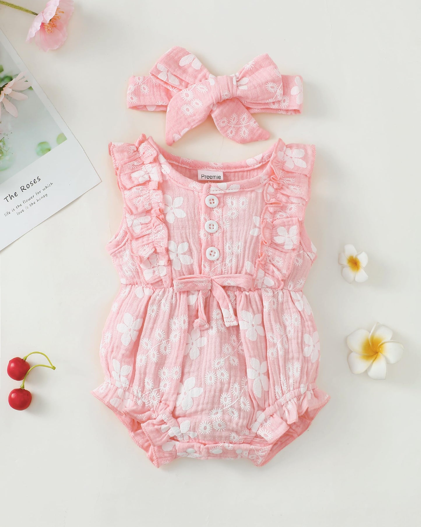Renotemy Newborn Infant Baby Girl Clothes Rompers Summer Jumpsuits Short Sleeve Romper Infant Baby Clothes Girl