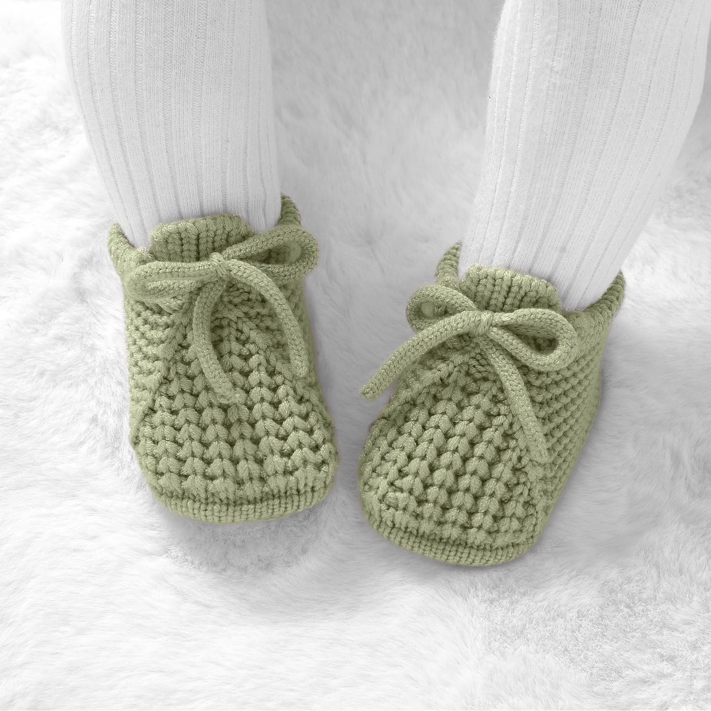 DovFanny Baby Booties Newborn Baby First Shoes Cozy Warm Knit Soft Booties for Toddler Infant Boy Girl