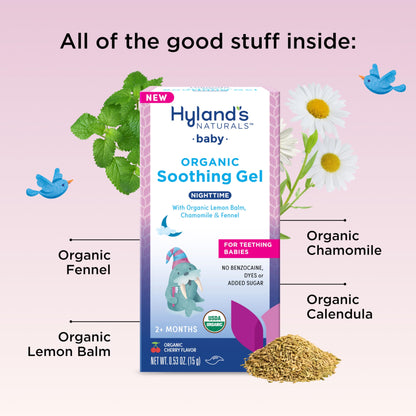 Hyland's Baby Organic Day and Night Soothing Gel Combo Pack, Cooling Gel for Oral Discomfort, Easy-to-Apply, Ages 2 Months and Up, 1.06 Ounce (2 Tubes of 0.53 oz.)