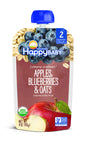 Happy Baby Organic Baby Food, Apples, Blueberries & Oats, 4 Oz