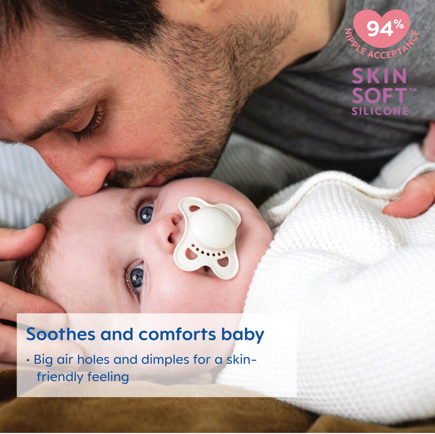 MAM Original Matte Baby Pacifiers, Binky for Boys 0-6 Months, BPA-Free Silicone Nipple, Easy to Clean, Best for Newborn Babies, Developed with Medical Experts, 2 Count Binkies with Sterilizer Case