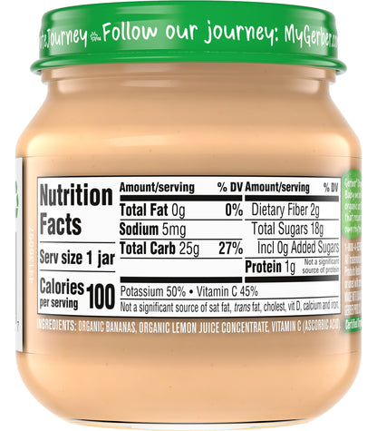 Gerber Organic for Baby 2nd Foods Veggie Power Baby Food Jar (Banana, Pack of 6)