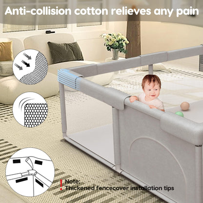 Baby Playpen 50x50 Inch, Play Pens for Babies and Toddlers Baby Fence Baby Play Yards for Indoor & Outdoor with Breathable Mesh Anti-Fall Playpen