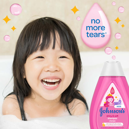 Johnson's Kids Shiny & Soft Hair Conditioning Spray with Argan Oil & Silk Proteins, Tear-Free Conditioning Spray for Shine & Softness, Gentle for Toddler Haircare, 10 fl. oz