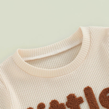 Toddler Baby Boy Summer Clothes Embroidered Waffle Short Sleeve T-Shirts Elastic Shorts Newborn Infant Boy Outfits