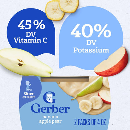 Gerber Baby Food, Banana Apple Pear, 4 Oz, 2 Ct