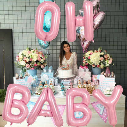 40 Inch Beige OH BABY Balloon for Baby Shower, Large Cream White Oh Baby Balloons Letters with Ribbon, Neutral Ivory Alphabet Oh Baby Balloon Banner Sign for Gender Reveal Backdrop Party Decorations