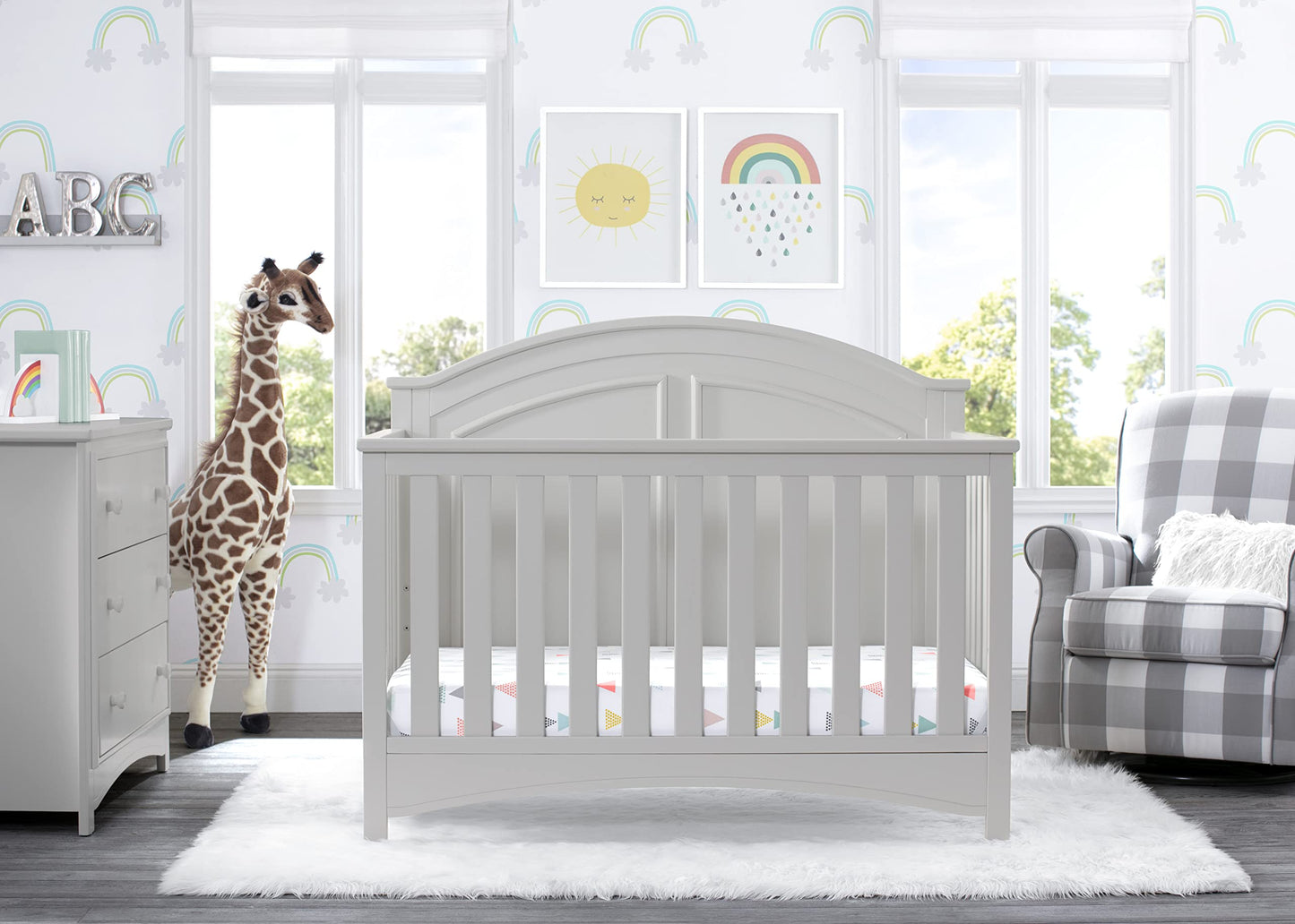 Delta Children Perry 6-in-1 Convertible Crib - Greenguard Gold Certified, Bianca White