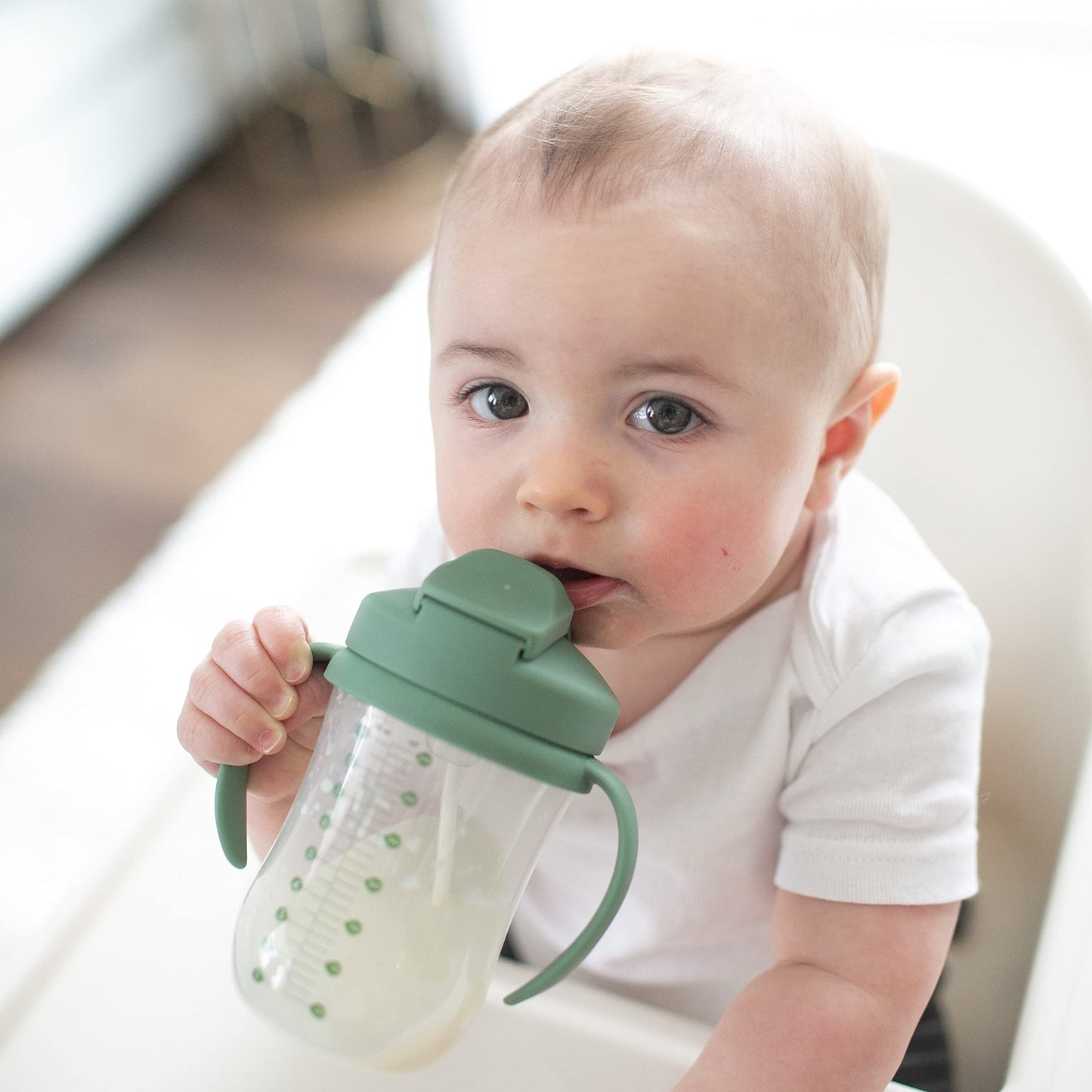 Dr. Brown's Milestones, Baby's First Straw Cup Sippy Cup with Straw, 6m+, 9oz/270ml, Coral, BPA Free
