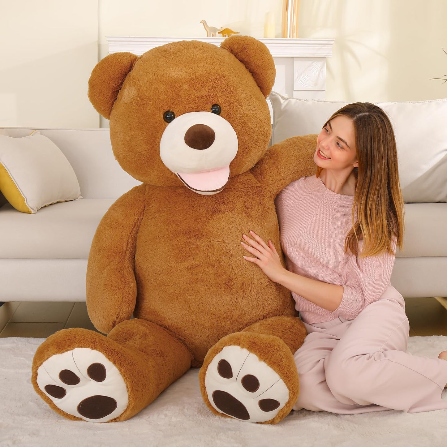MaoGoLan Giant Teddy Bear Stuffed Animal, 10 Feet Tall, Jumbo Size Plush, Charming and Fluffy for Decorations, Celebrations, Valentine's Day