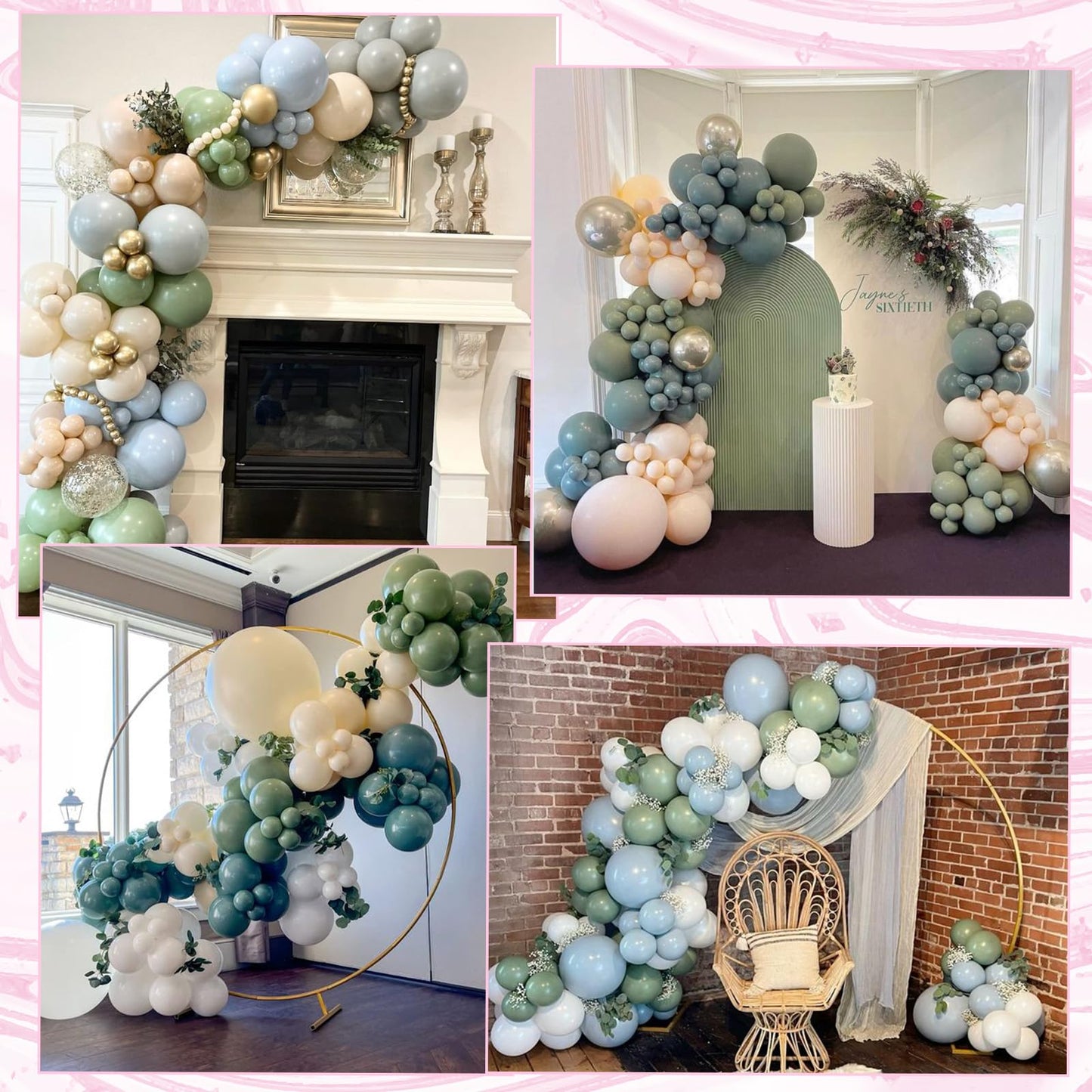 Pink White Balloon Arch Kit, Double Stuffed Pastel Pink Ivory White Balloon Garland, Baby Pink Cream White Balloons with 3pcs 18Inch Clear Balloons for Girls Birthday Baby Shower Party Decorations