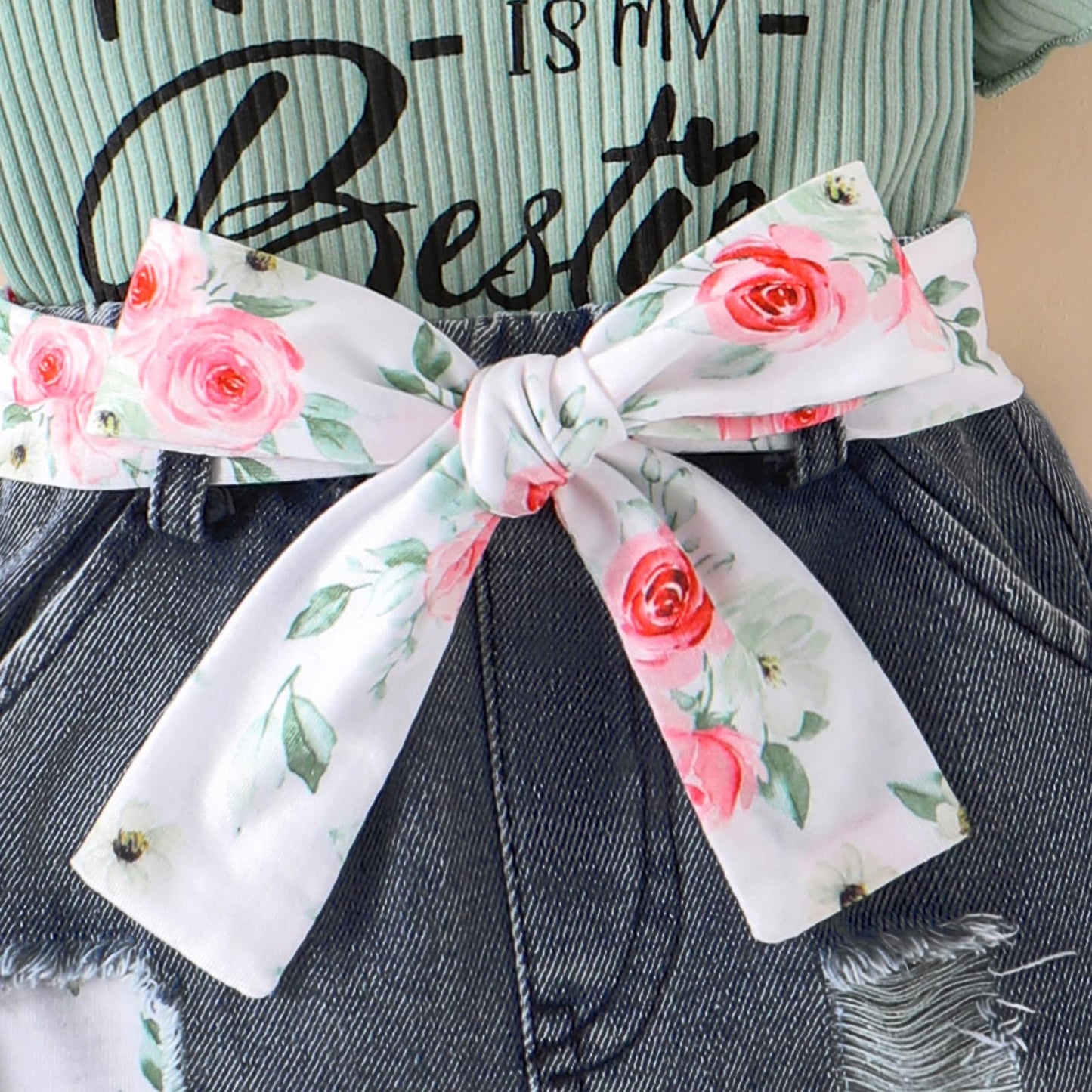 Baby Girl Clothes Newborn Romper Ruffle Sleeve Short Jeans Skirt with Headband Infant Outfits Set 0-18 Months