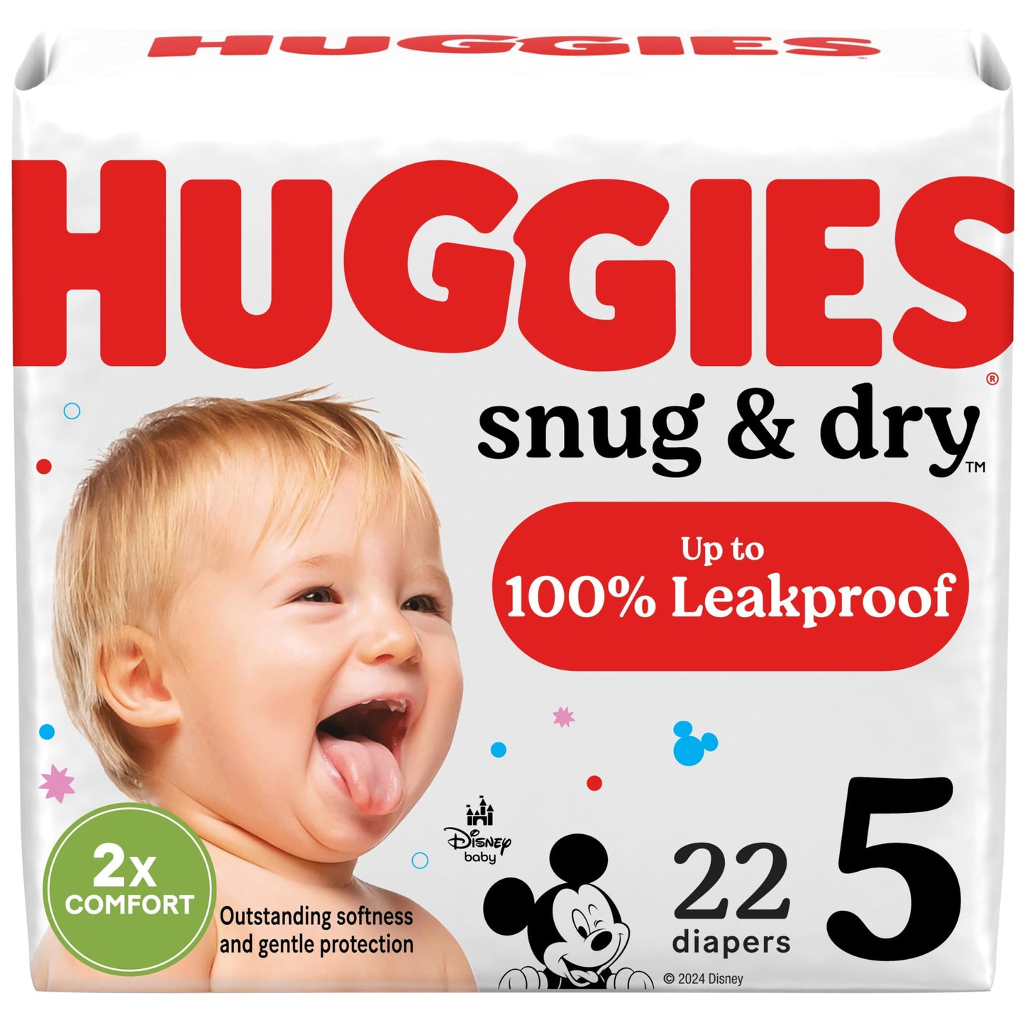 Huggies Size 1 Diapers, Snug & Dry Newborn Diapers, Size 1 (8-14 lbs), 38 Count, Packaging May Vary