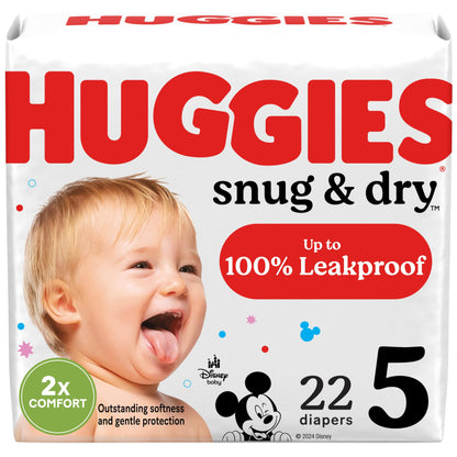 Huggies Size 1 Diapers, Snug & Dry Newborn Diapers, Size 1 (8-14 lbs), 38 Count, Packaging May Vary