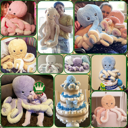 DENTRUN Octopus Stuffed Animals, Giant Octopus Plush Doll Play Toys for Kids Girls Boys Adults Birthday Xmas Halloween Present Stuffed Sea Animals Plushie, 7/16/24/32 Inches, 5 Colors