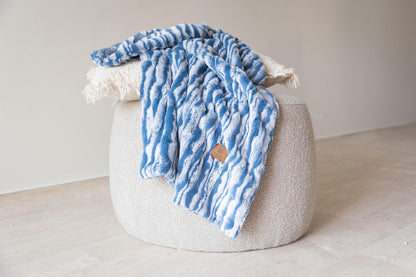 Cuddle Cookie Baby Wavey Faux Fur Blanket, 27 x 33 inches, in Gift Box (Pink)