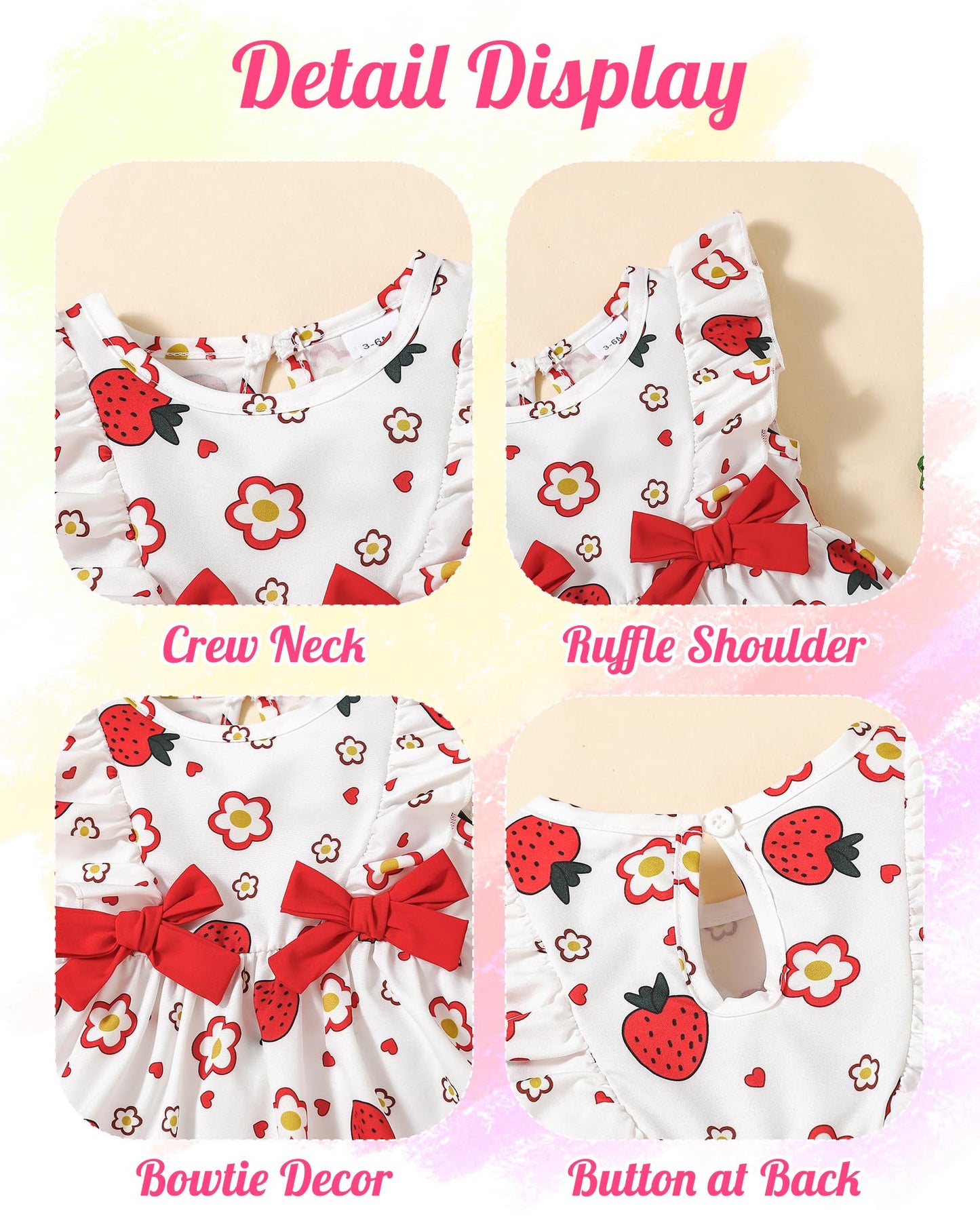Mioglrie Baby Girl Dress Summer Girl Clothes Infant Outfits Ruffle Sleeveless Sundress Playwear Cute Dresses for Girls